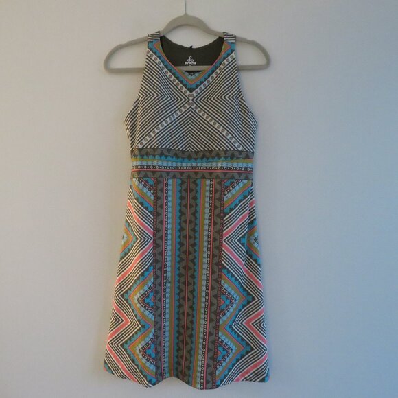 PRANA Ariel Athleisure Dress in Green Taos Southwestern Aztec Pickleball Sz XS - Picture 3 of 13